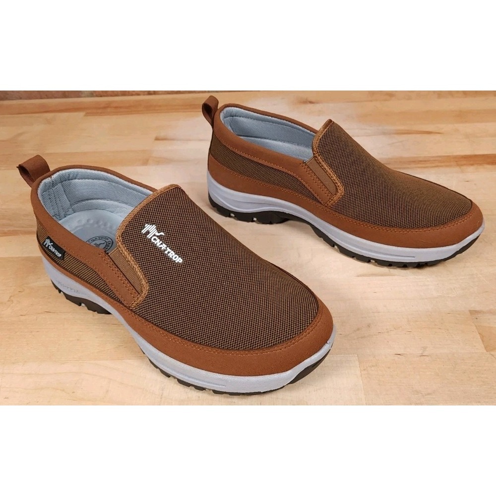Cna Trop Mens Size 9 Slip on Shoes Brown Woven Comfort Soles NEW